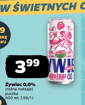 Piwo bezalkoholowe Żywiec Arbużada promocja w Netto