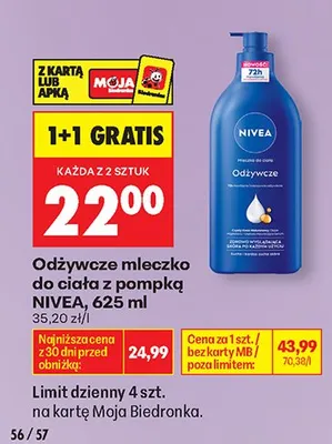 Odżywcze mleczko do ciała z pompką NIVEA promocja w Biedronka