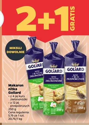 Makaron nitka Goliard z 12 jaj przepiórczych promocja w Netto