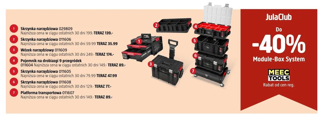 Wózek narzędziowy MEEC TOOLS 011609 promocja w Jula