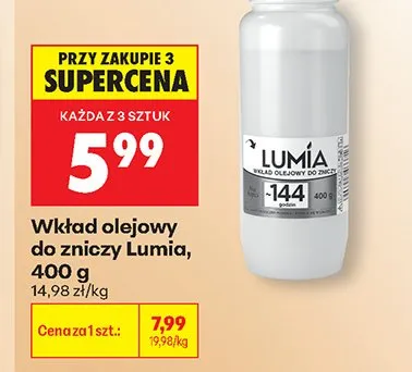 Wkład olejowy do zniczy Lumia promocja w Biedronka