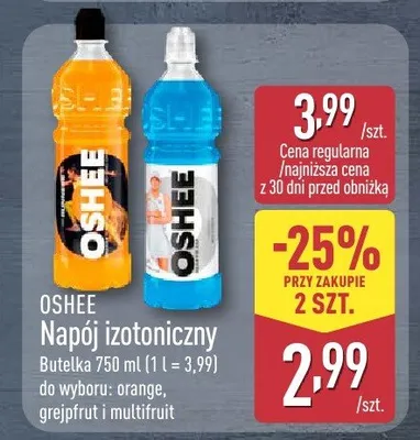 Napój izotoniczny orange Oshee promocja w Aldi