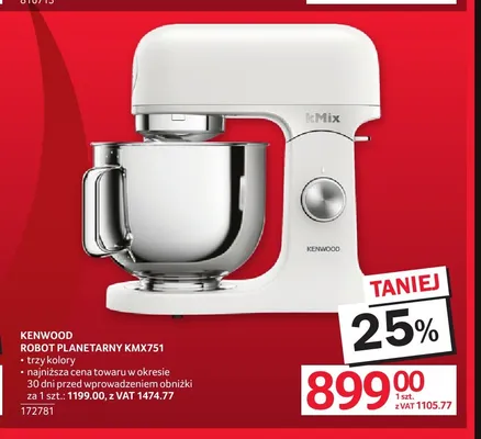 Robot planetarny Kenwood KMX751 promocja w Selgros