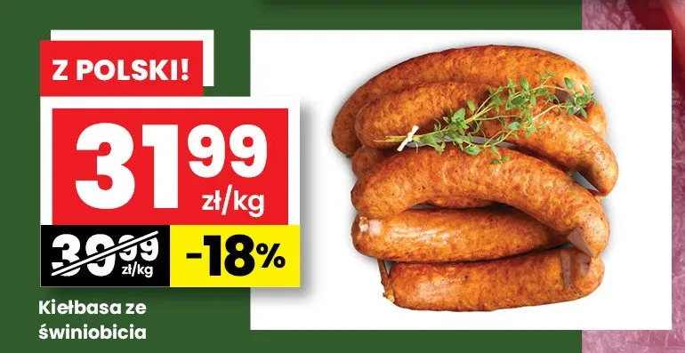 Kiełbasa ze świniobicia promocja w emma MARKET