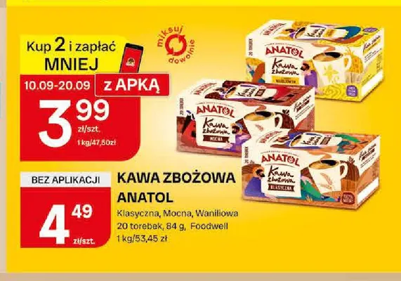 Kawa zbożowa Anatol mocna promocja w Chorten