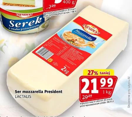 Ser mozzarella President promocja w Prim Market
