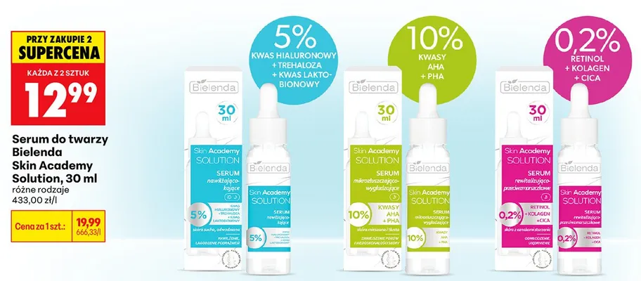 Serum do twarzy Bielenda Skin Academy Solution promocja w Biedronka