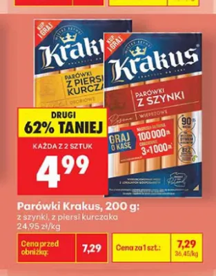 Parówki z szynki Krakus promocja w Biedronka