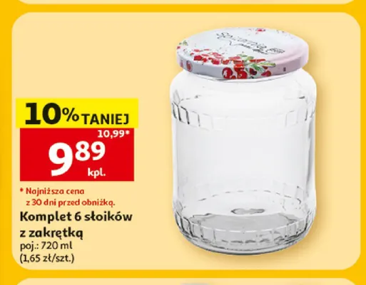 Komplet słoików z zakrętką 720 ml promocja w Auchan