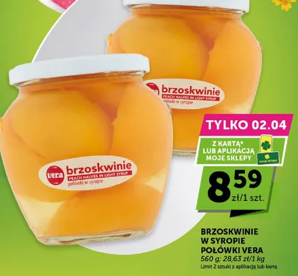 Brzoskwinie w syropie połówki Vera promocja w Euro Sklep