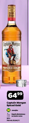Napój alkoholowy na bazie rumu Captain Morgan Spiced Gold promocja w Netto