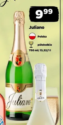 Wino musujące Juliano półsłodkie promocja w Netto