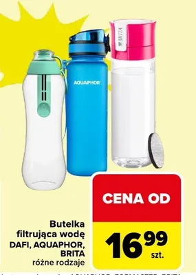 Butelka filtrująca wodę DAFI, AQUAPHOR, BRITA promocja w Carrefour Market