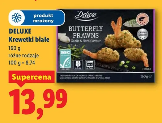 Krewetki białe Deluxe promocja w Lidl