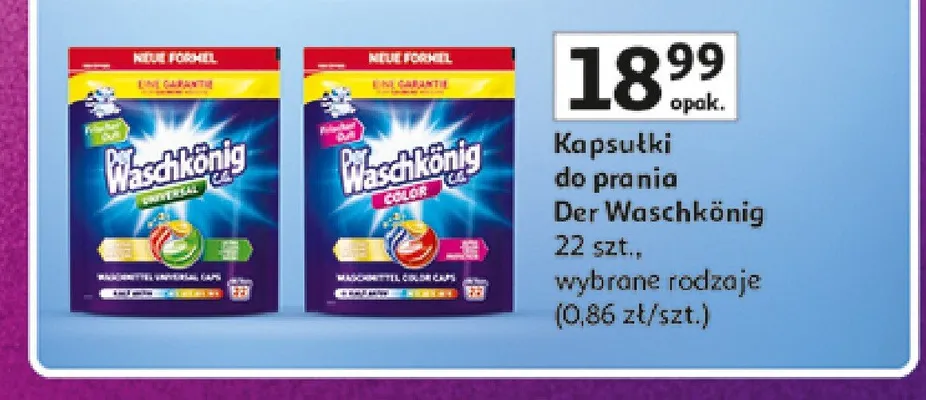 Kapsułki do prania Der Waschkönig Color promocja w Auchan