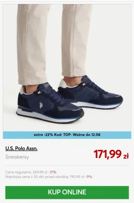 Sneakersy U.S. Polo Assn. promocja w eobuwie.pl