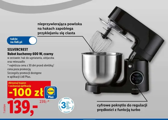 Robot kuchenny czarny Silvercrest promocja w Lidl