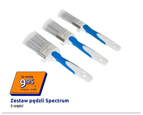 Zestaw pędzli Spectrum 3 części promocja w Action