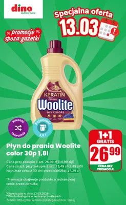 Płyn do prania kolorowych tkanin 1,8 l promocja w Dino