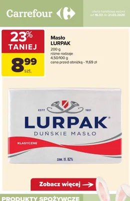 Masło duńskie klasyczne promocja w Carrefour