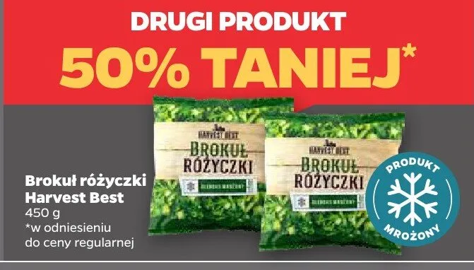 Brokuł różyczki mrożony Harvest Best promocja w Netto