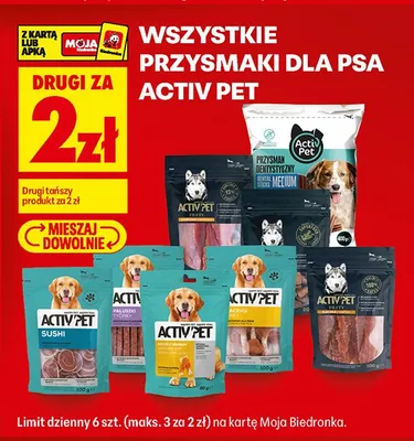 Przysmaki dla psa Activ Pet promocja w Biedronka