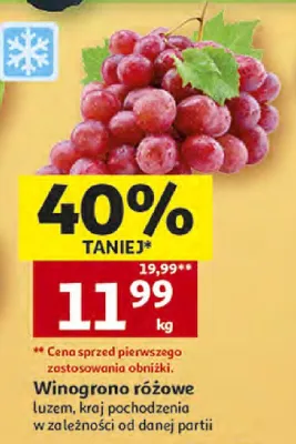 Winogrona różowe luzem promocja w Auchan