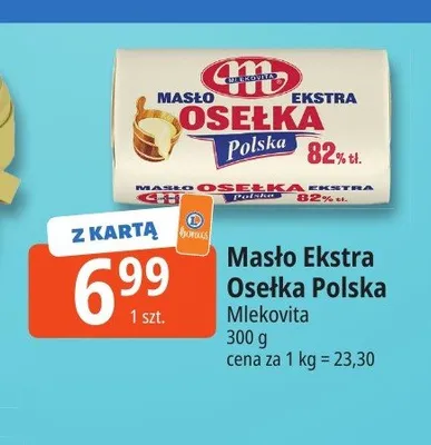 Masło ekstra Osełka Polska Mlekovita promocja w Leclerc