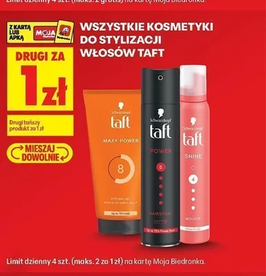 Pianka do włosów Taft Shine promocja w Biedronka