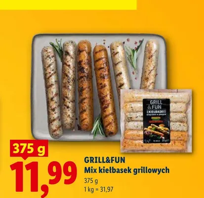 Mix kiełbasek grillowych Grill&Fun promocja w Lidl