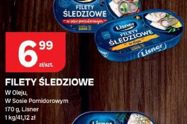 Filety śledziowe w oleju, w sosie pomidorowym promocja w Chorten