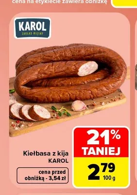 Kiełbasa z kija Karol promocja w Carrefour Market