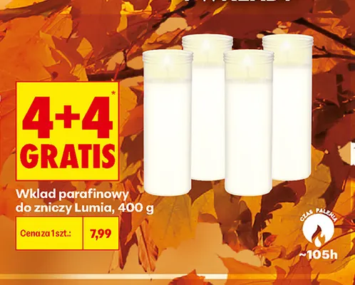 Wkład parafinowy do zniczy Lumia promocja w Biedronka