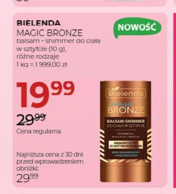 Balsam shimmer do ciała w sztyfcie Bielenda Magic Bronze promocja w Drogerie Jawa