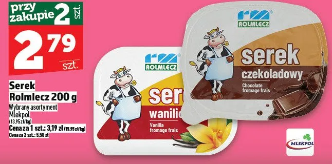 Serek Rolmlecz waniliowy Mlekpol promocja w TOPAZ