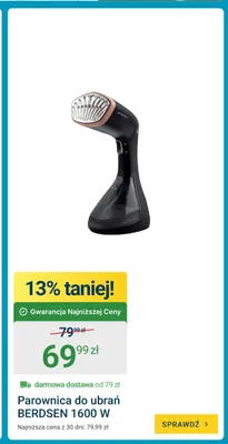 Parownica do ubrań Berdsen 1600W promocja w ERLI