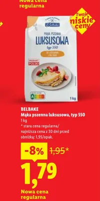 Mąka pszenna luksusowa typ 550 Belbake promocja w Lidl