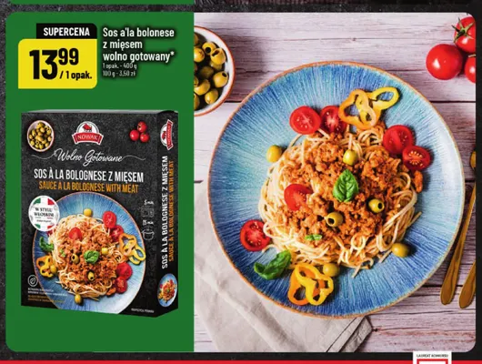 Sos a'la bolonese z mięsem wolno gotowany Nowak promocja w POLOmarket