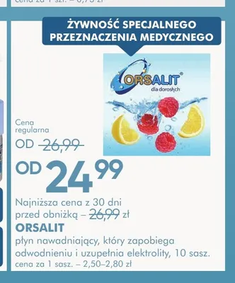 Płyn nawadniający Orsalit dla dorosłych promocja w Super-Pharm