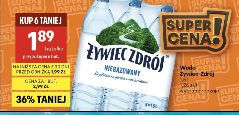 Woda Żywiec Zdrój Niegazowana 6-pak promocja w Delikatesy Centrum