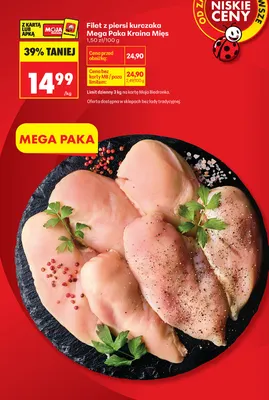Filet z piersi kurczaka Mega Paka Kraina Mięs promocja w Biedronka