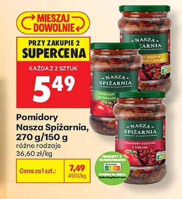 Pomidory suszone w paskach Nasza Spiżarnia promocja w Biedronka