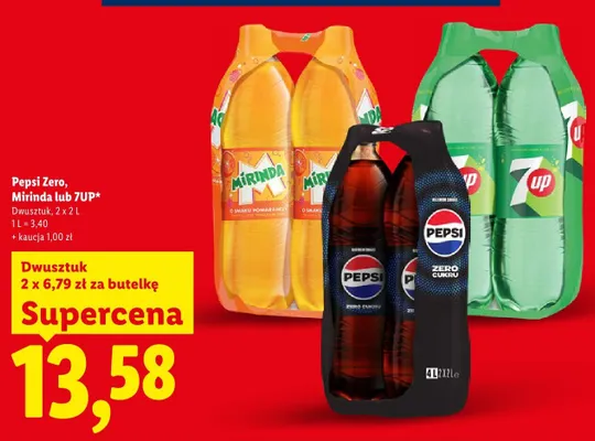 Napój gazowany Mirinda o smaku pomarańczy 2-pak promocja w Lidl