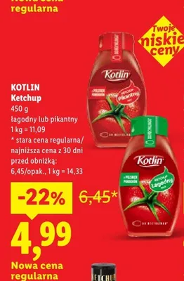 Ketchup łagodny Kotlin promocja w Lidl