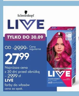 Farba do włosów Live Schwarzkopf promocja w Super-Pharm