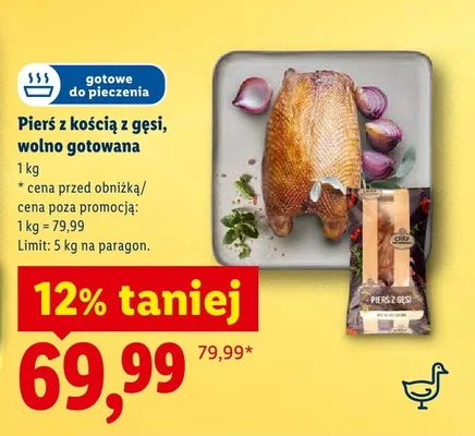 Pierś z kością z gęsi wolno gotowana promocja w Lidl