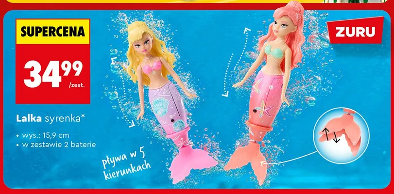 Lalka syrenka ZURU wys. 15,9cm promocja w Biedronka