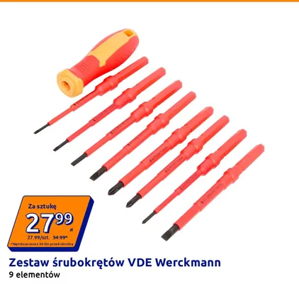 Zestaw śrubokrętów VDE Werckmann 9-elementowy promocja w Action
