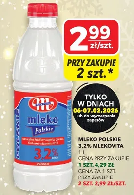 Mleko polskie 3,2% Mlekovita promocja w Top Market