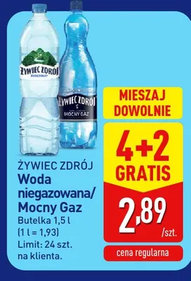 Woda gazowana Mocny Gaz Żywiec Zdrój promocja w Aldi